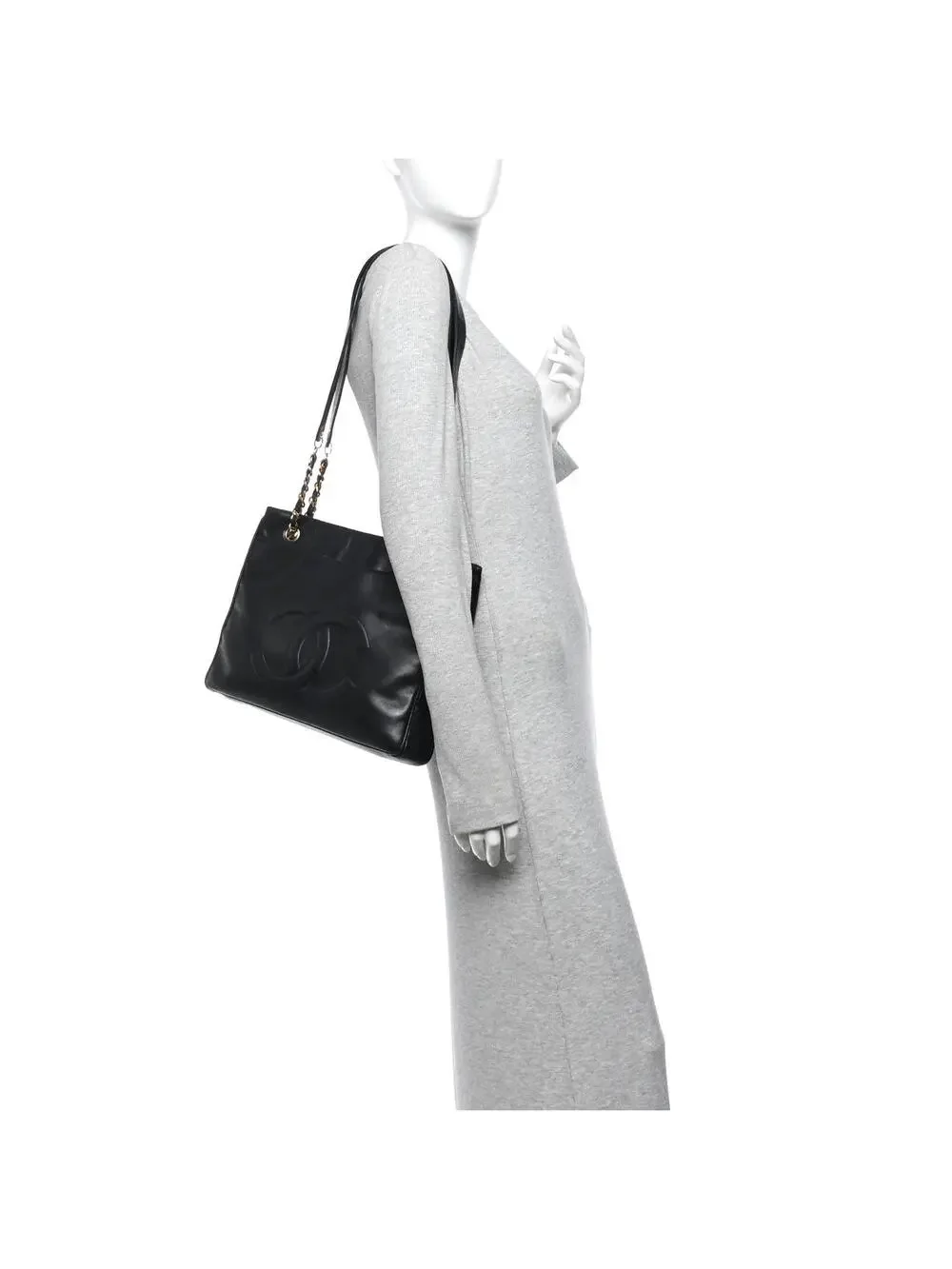 Chanel Lambskin Cc Shoulder Bag Black #324418C12B